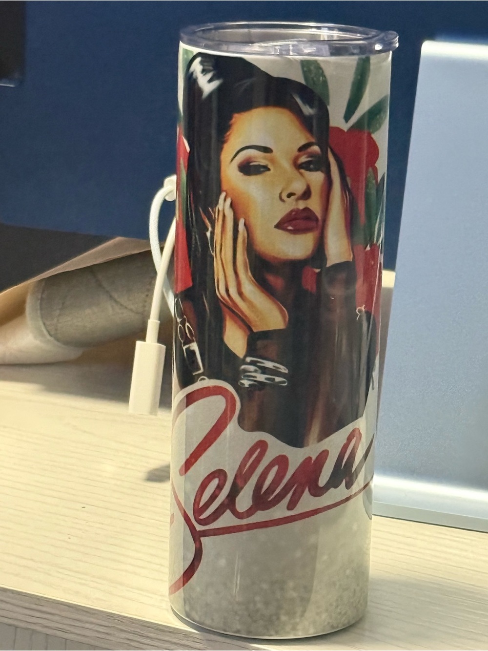 Graphic Stainless Steel Tumbler with Red and Black Illustration